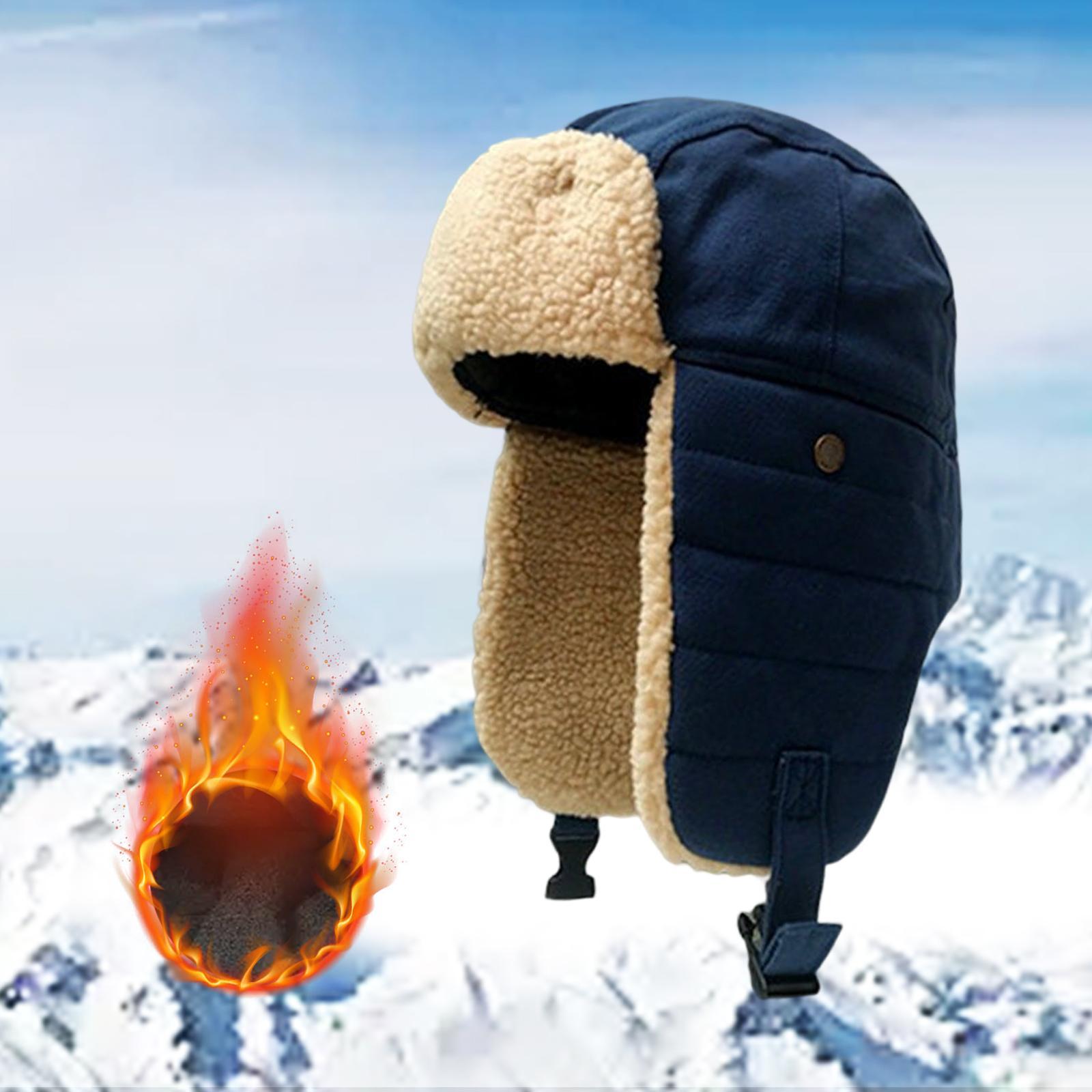 Winter Bomber Hat Ski Caps Hiking Warm Windproof Unisex Trooper Trapper Hat