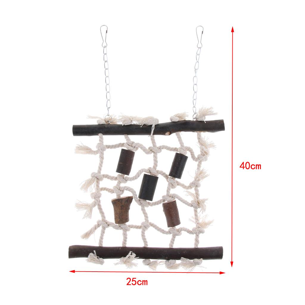 Parrot Bird Swing Chew Rope Hammock Hanging Cage Toys Pet Activity Toy