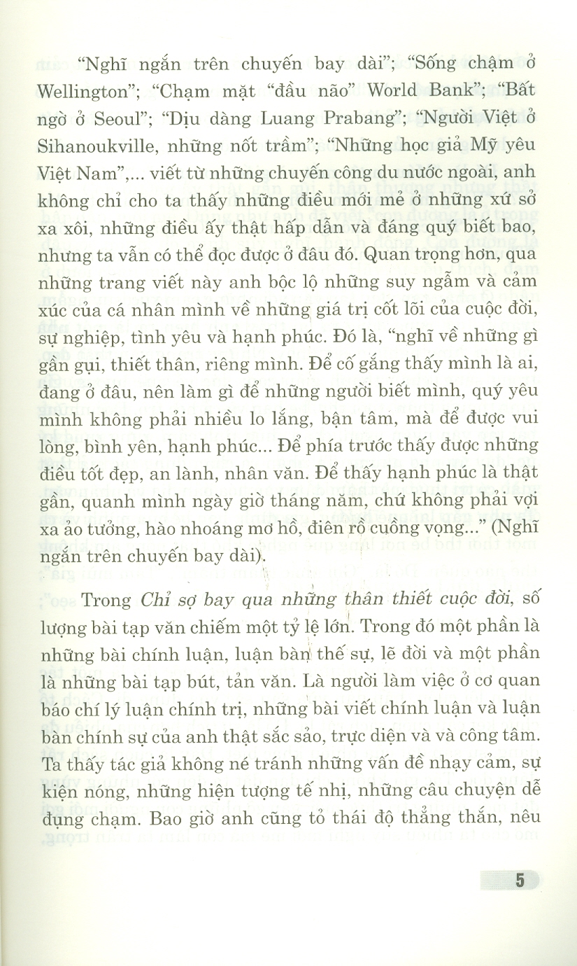 Chỉ Sợ Bay Qua Những Thân Thiết Cuộc Đời