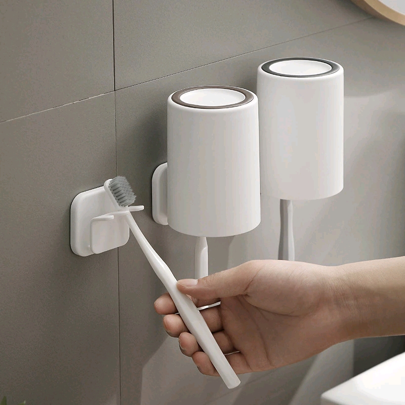 Giá - Móc Nhựa Dán Tường Treo Bàn Chải Đánh Răng Và Úp Cốc Gắn Tường Nhà Tắm Giúp Luôn Khô Ráo, Sạch Sẽ, Takyhome 4013