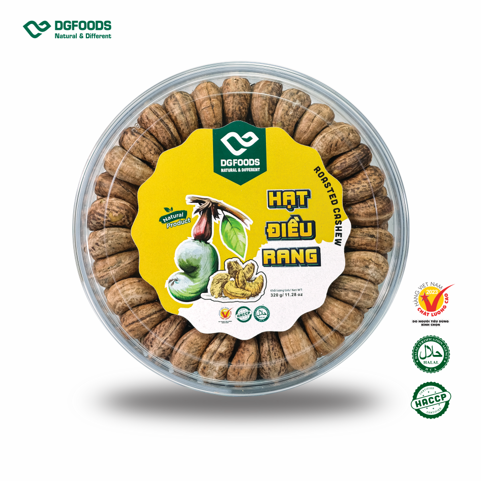 Hạt điều rang 320g DGfoods/Roasted cashew/HVNCLCL/HACCP/HALAL/hạt điều bình phước/ đặc sản cần thơ, Ăn chay, quà Tết