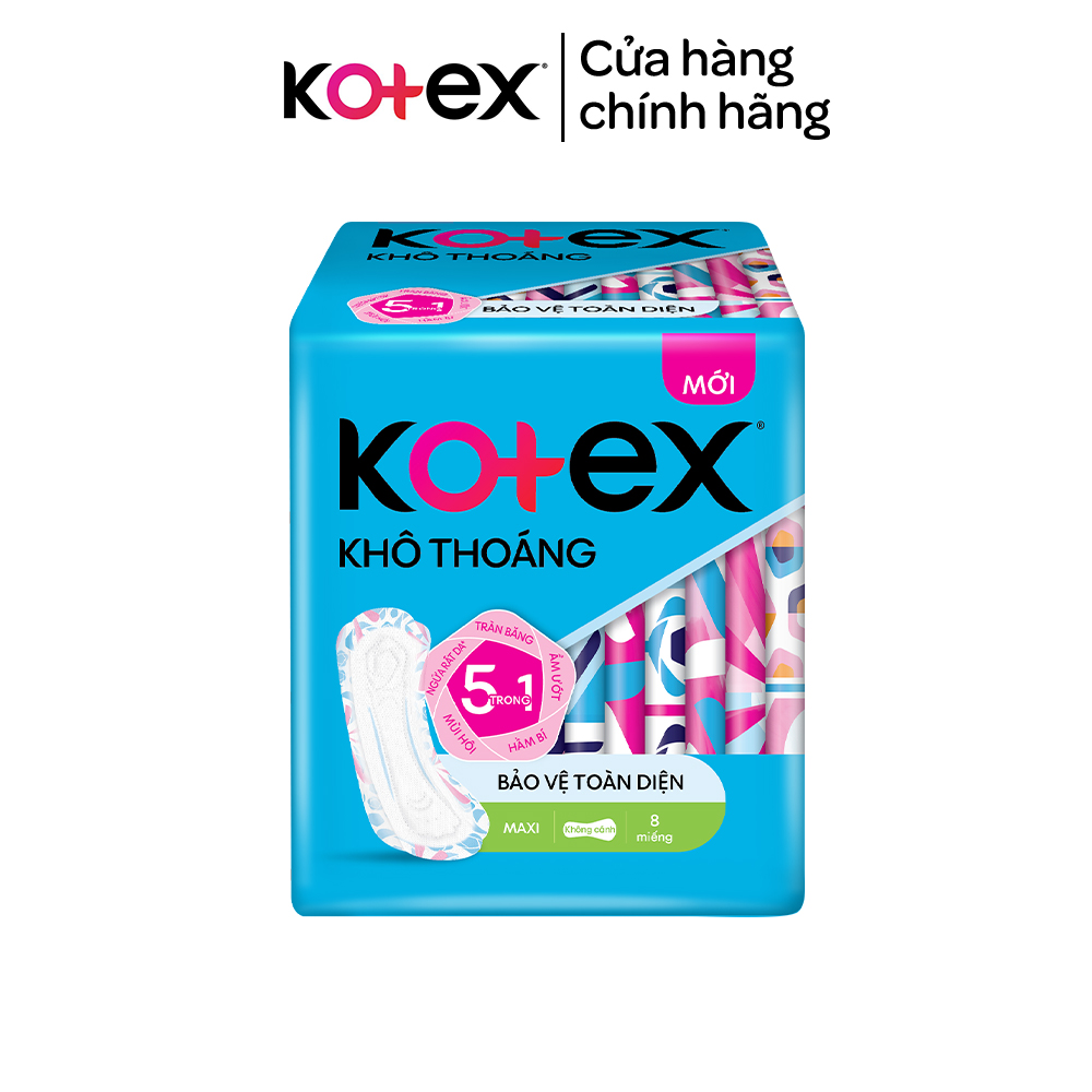 Băng vệ sinh Kotex khô thoáng dày không cánh 8 miếng.