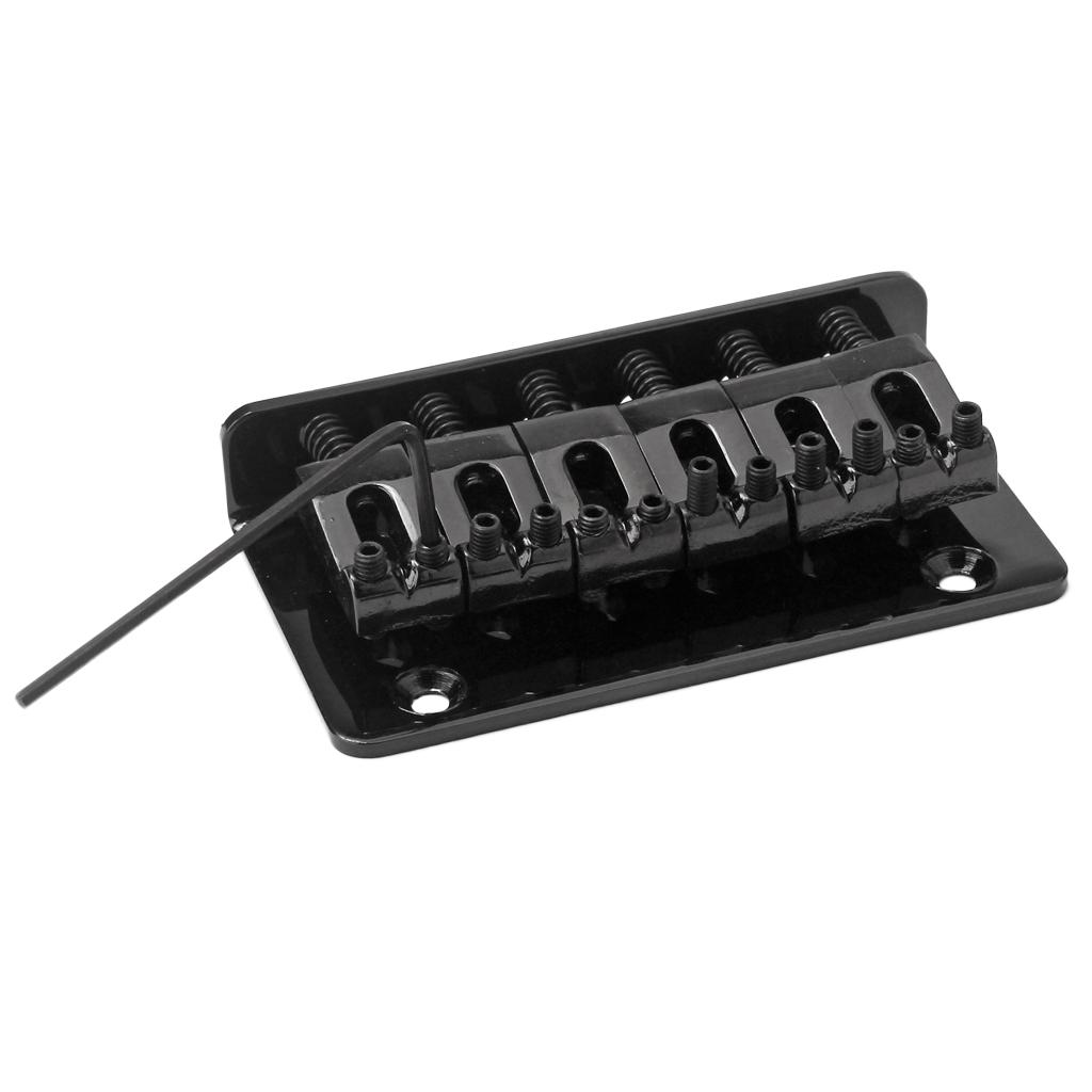 Baoblade Kim Loại Đàn Guitar Đuôi Cứng Cố Định Cầu Yên Ngựa cho 6 Dây Đàn Guitar Điện Đen