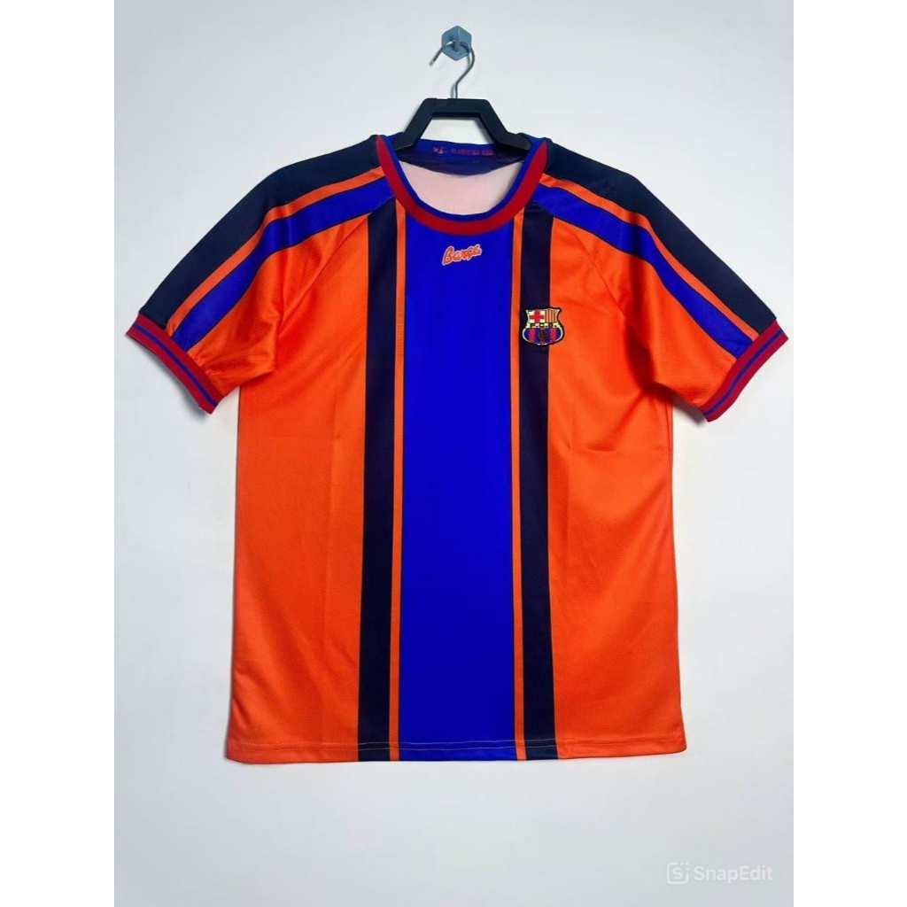 Áo Bóng Đá Retro Barcelona 1997 - Sân Khách bản cao cấp vải Cotton Polyester