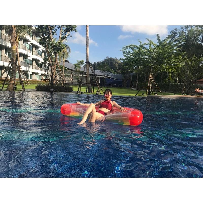 Bể bơi mùa hè nổi Cầu vồng bơm hơi Nệm không khí Vòng tròn Đồ chơi tiệc nước