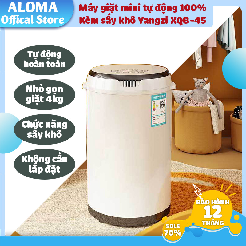 Máy giặt mini tự động hoàn toàn giặt 3.5kg quần áo công suất 300W cực mạnh giặt nhanh có tia UV khử khuẩn - Bh 1 năm