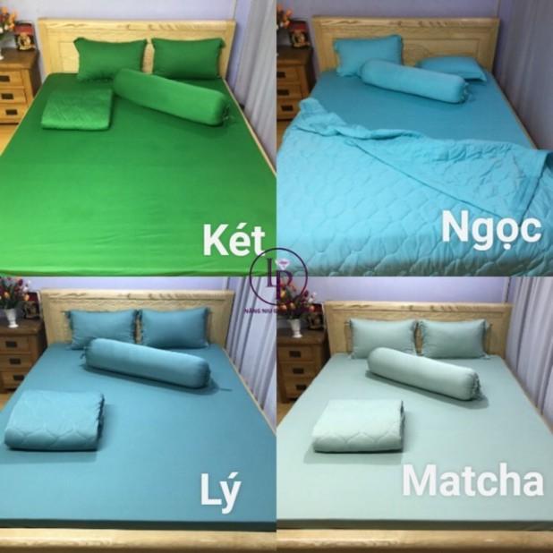 Trọn bộ 5 Món Chăn GA THUN LẠNH TRƠN HÀN QUỐC kèm Mền LAN PHAM BEDDING