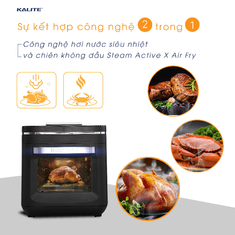 [Hàng chính hãng] Nồi chiên không dầu kiêm hấp Kalite Steam X 15L