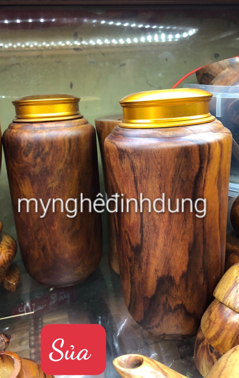 Hộp đựng trà (chè ) bằng gỗ sưa kt cao 20×9cm