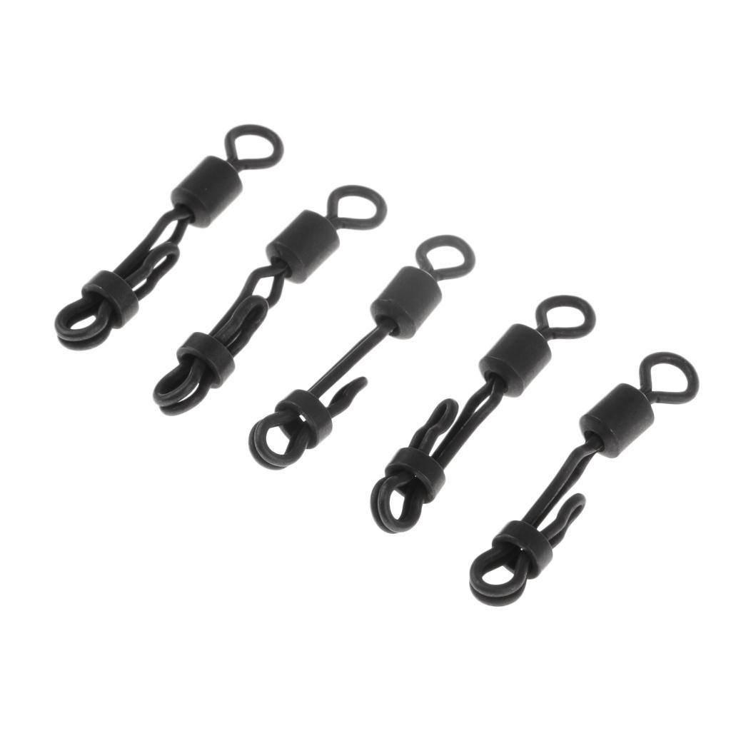 5pcs Fishing Swivels Clip Quick Change Rolling Swivels Hook Line Connectors