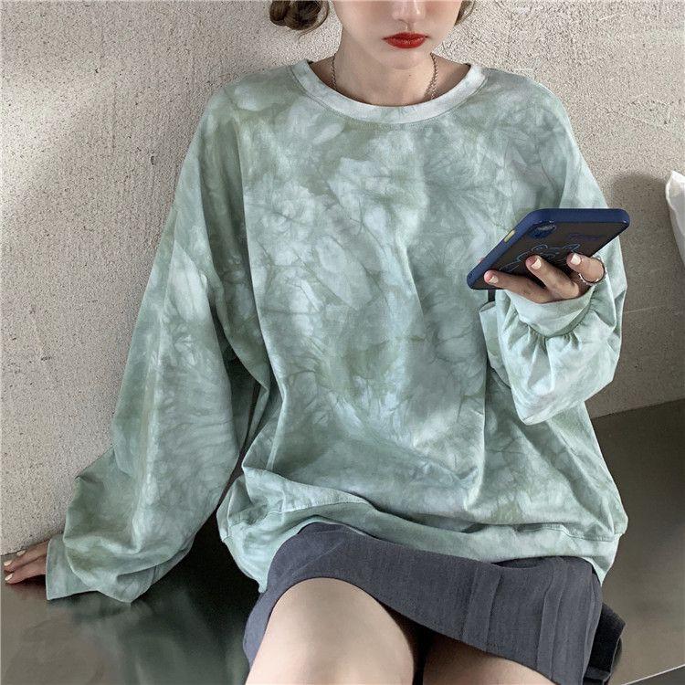 Áo thun dáng rộng dài tay phong cách Hàn Quốc cho nữ