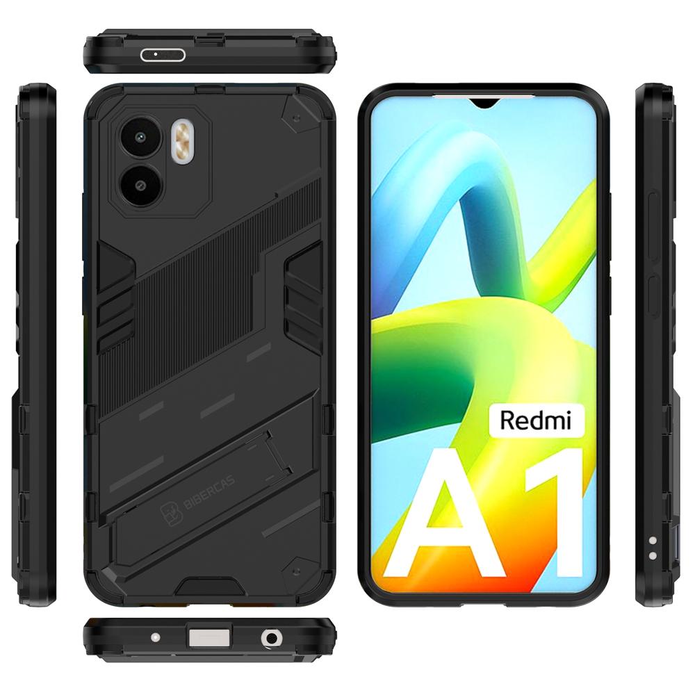 Ốp lưng cho Xiaomi Redmi A1 A2 chống sốc Iron Man PUNK cao cấp kèm giá đỡ