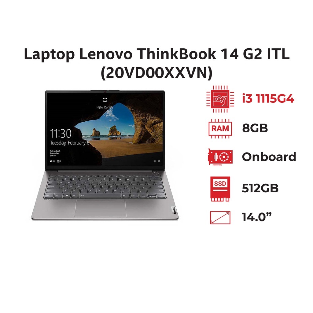 Laptop Lenovo ThinkBook 14 G2 ITL - Hàng Chính Hãng