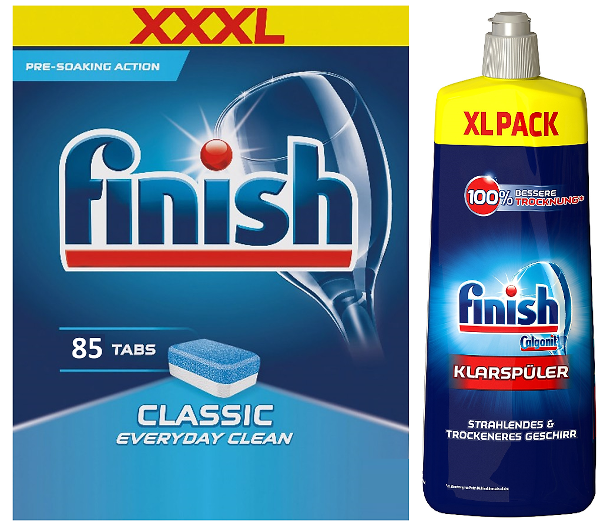 Combo Viên rửa bát chén Finish 85 viên+Nước làm bóng finish 750ml dùng cho máy rửa bát