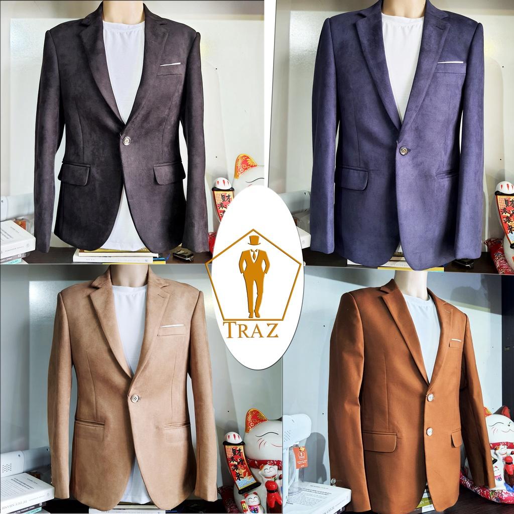 Aó Vest Da Lộn, KaKi Nam, Veston Khoác Lẻ, Vest Bụi, Blazer Cao Cấp(Hàng Thiết Kế) - Trần