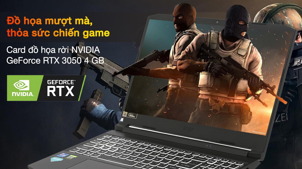 Acer Nitro AN515 57 71VV i7 11800H/8GB/512GB/4GB RTX3050/15.6"F/144Hz/Win11//Đen - Hàng chính hãng