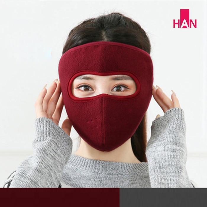 Khẩu trang ninja lót nỉ che kín tai dán sau gáy chống gió lạnh - khau trang ninja ni che tai dan gay