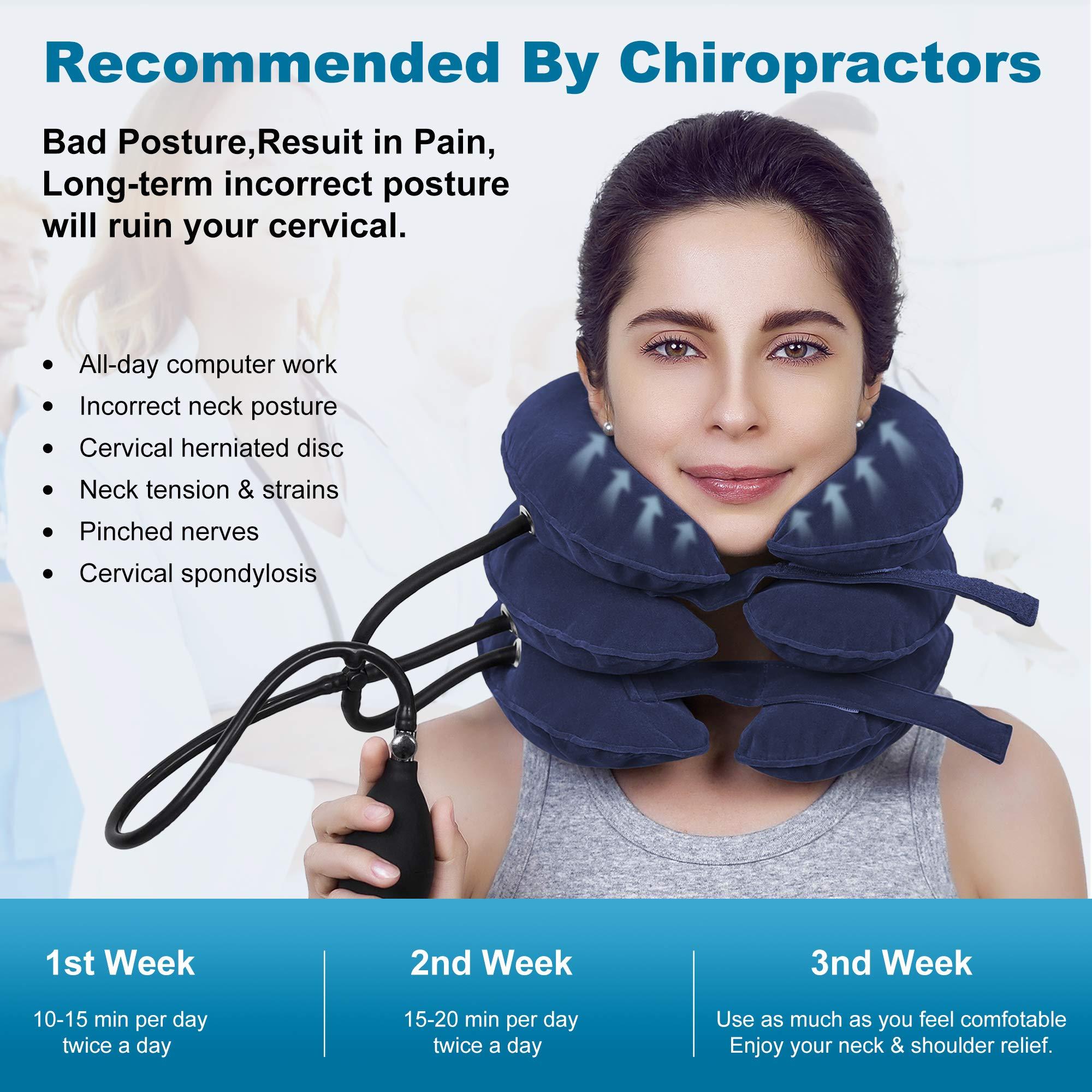 Thiết bị kéo cổ tử cung và Dụng cụ mở rộng cổ bơm hơi có thể điều chỉnh để hỗ trợ cổ, kéo cổ và giảm đau cổ tử cung