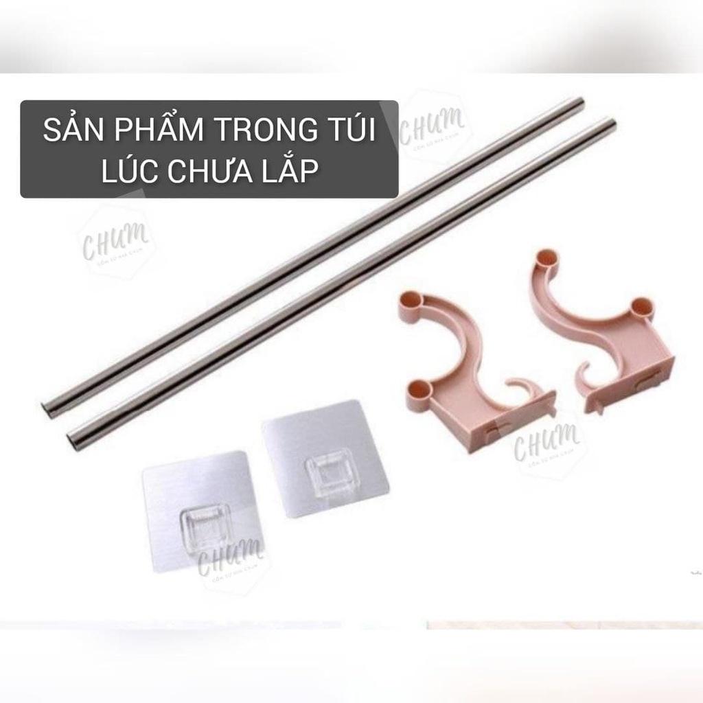 THANH TREO KHĂN INOX ĐÔI DÙNG TRONG NHÀ TẮM