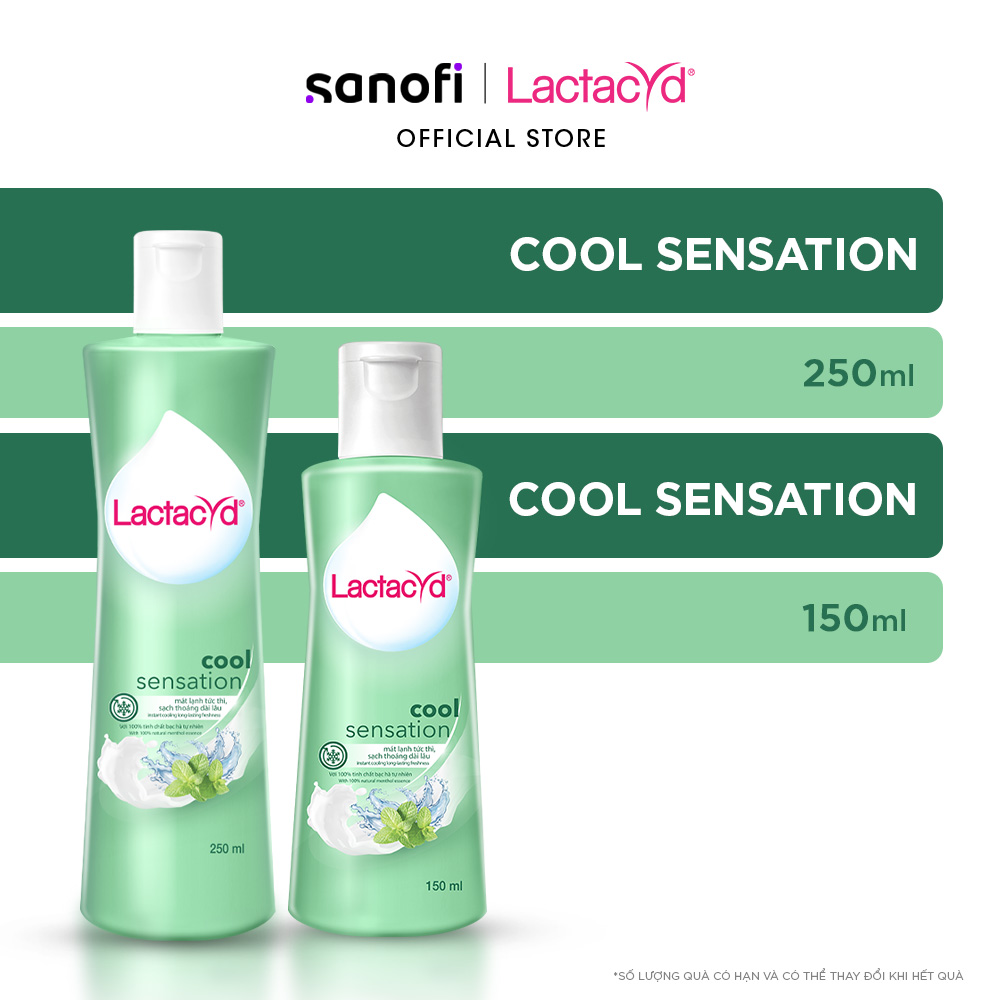 Bộ DDVS Phụ Nữ Lactacyd Cool Sensation 250ml  +  Lactacyd Cool Sensation 150ml