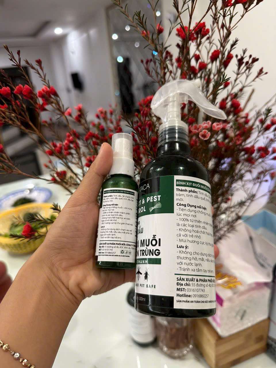 ( Thơm phòng/ đuổi muổi ) Bình xịt đuổi muỗi, côn trùng HATACA -100% thiên nhiên
