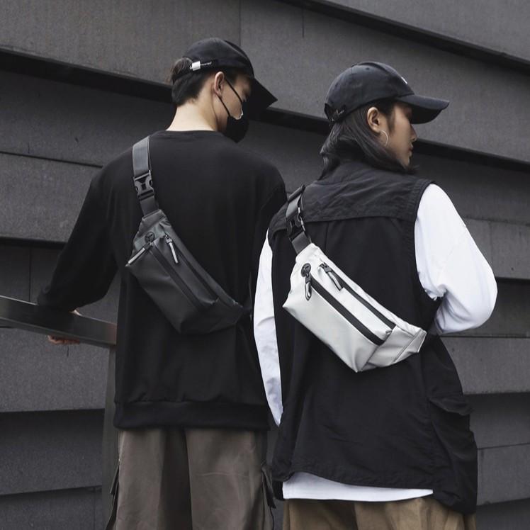 Túi Đeo Chéo Nam Khóa Phản Quang Phong Cách Streetwear, Túi Bao Tử Nam Kháng Nước TC98 - Đen