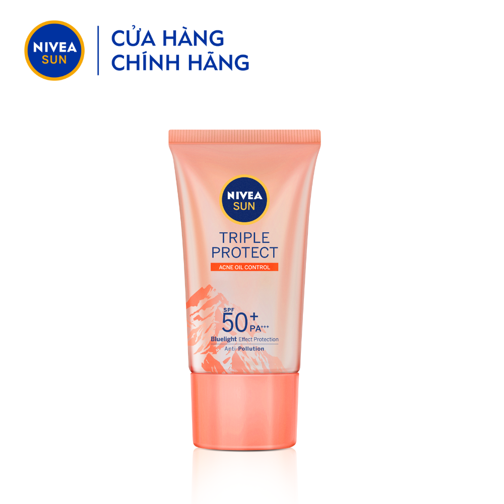 Kem Chống Nắng Dưỡng Da Kiểm Soát Nhờn Mụn Niveasun Triple Protect Acne Oil Control Spf50+ Pa+++ 40Ml - 85545