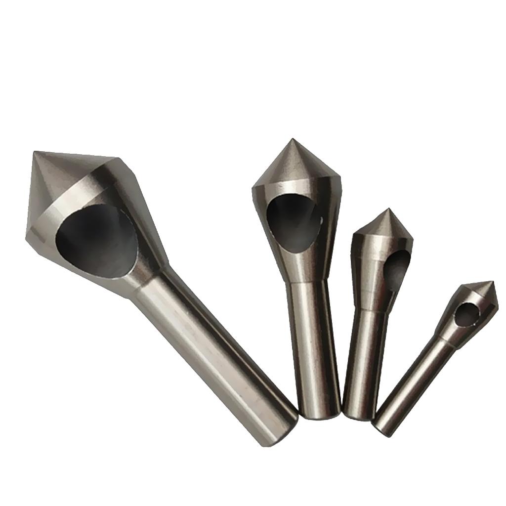 4 piece 4241 HSS Countersink & Deburring Bit Hand Tool Set Metal Wood Drill