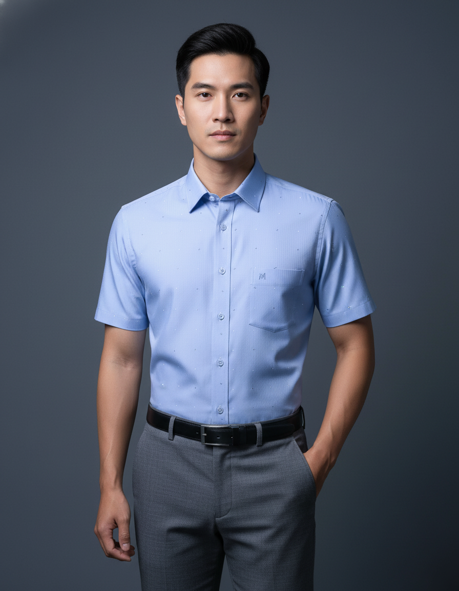 Áo sơ mi tay ngắn Khatoco (size S-2XL)