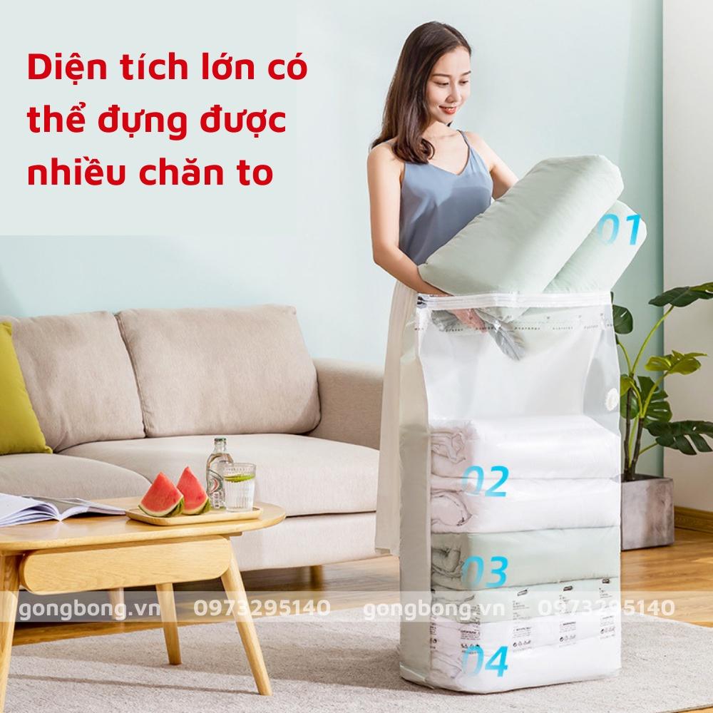 Túi hút chân không đựng quần áo không cần bơm đựng chăn màn dùng tay ép tiện lợi