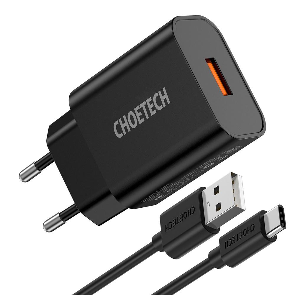 Sạc 18W USB-A（CN/US/JP/EU/UK/AU ) Choetech Q5003 ( HÀNG CHÍNH HÃNG)