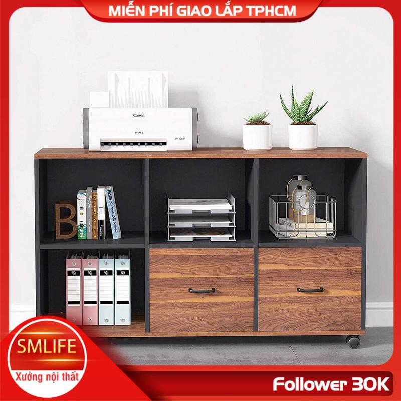 Kệ để máy in gỗ hiện đại SMLIFE Pretear | Gỗ MDF dày 17mm chống ẩm | D100xR40xC66cm