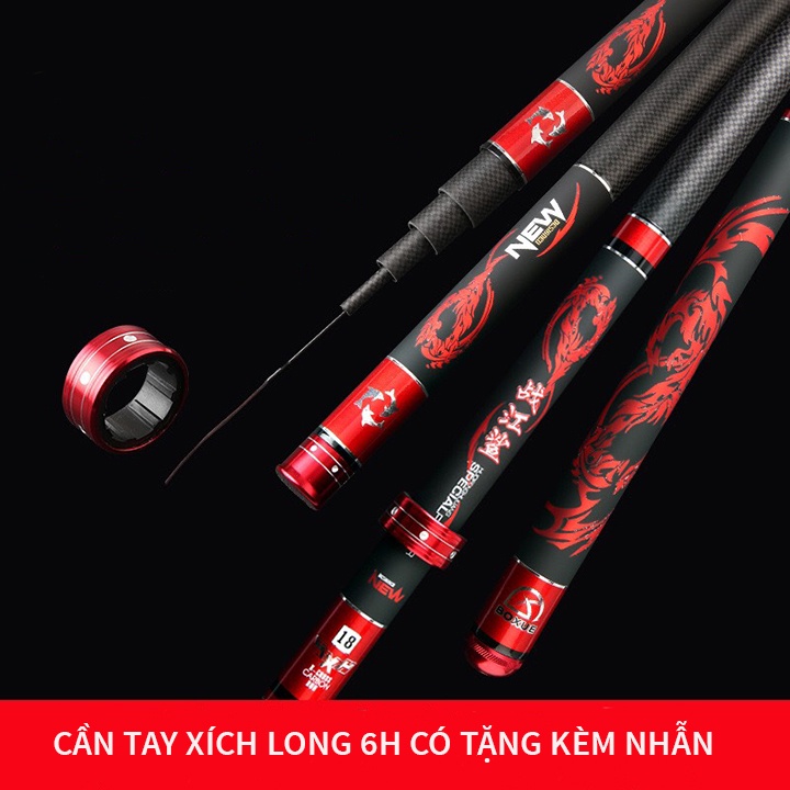 Cần Tay Xích Long 6H Cần Câu Cá Tặng Kèm Nhẫn Đồ Câu Chương Văn