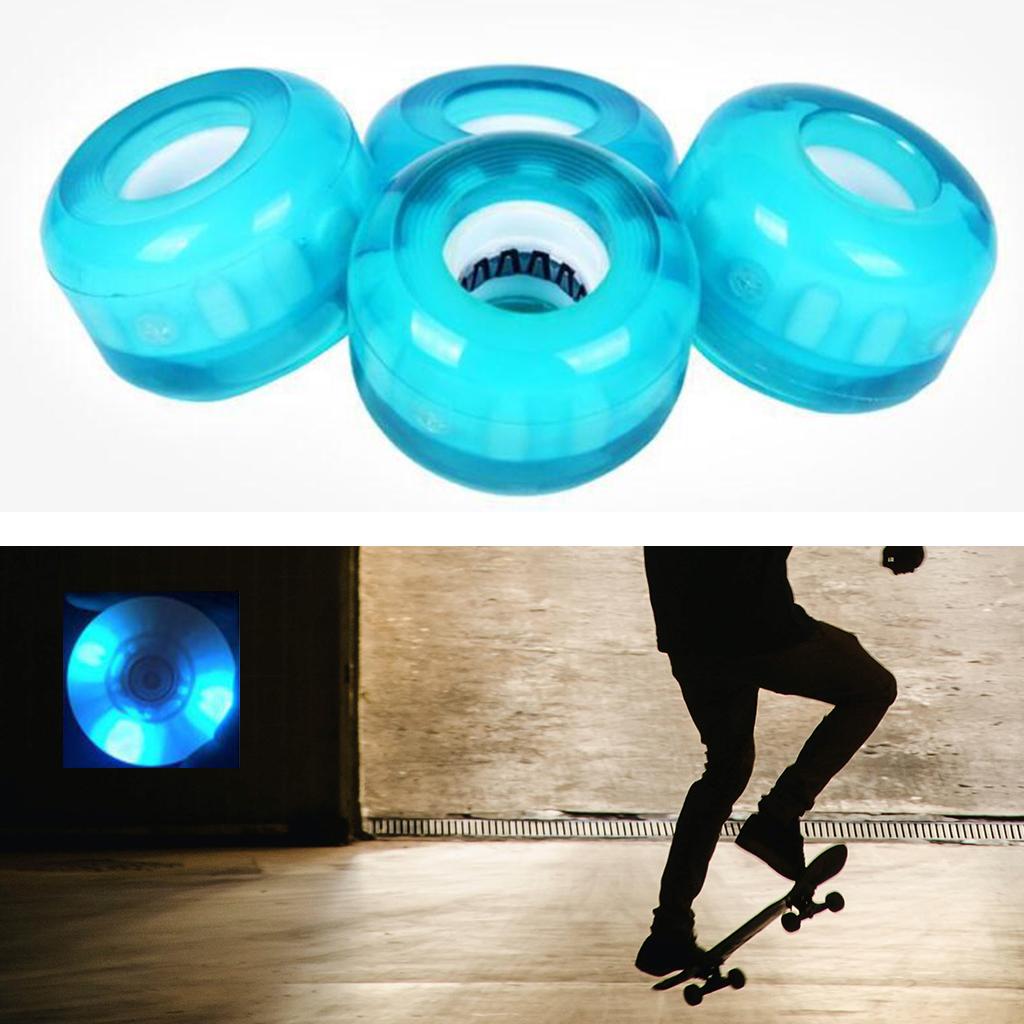 Luminous Skateboard Wheels,4PCs/Set Light up Skateboard Wheels Quad Roller Skate/Skateboard Wheels for Double Row Skating and Longboard