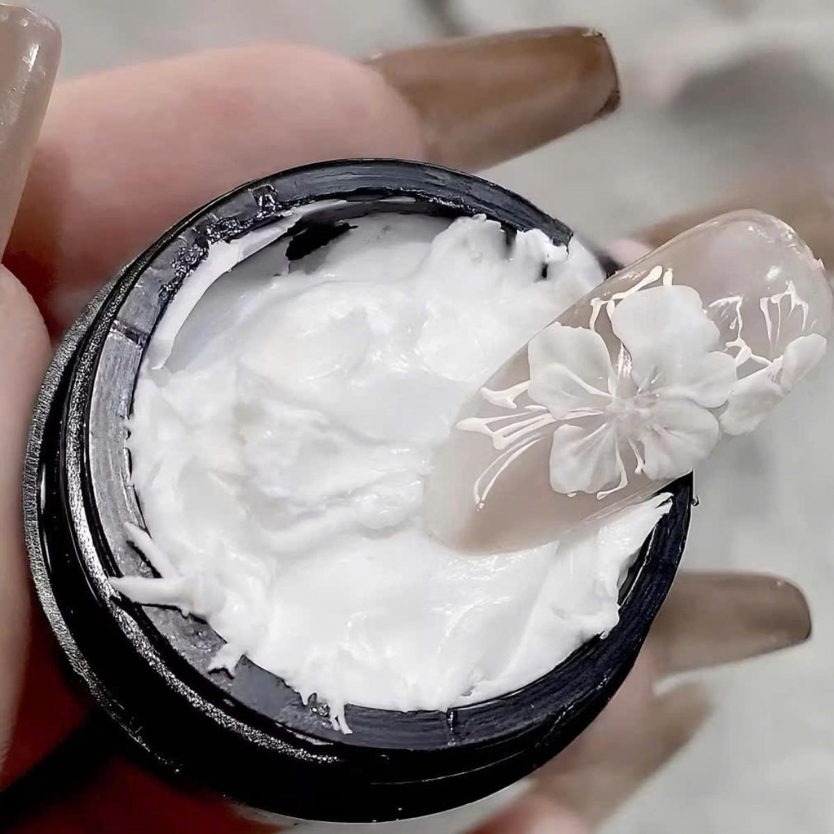 Gel Nặn Hoa Khô Màu Trắng CARVED 5ml Siêu Dẻo, Gel Nặn Thú, Hoa Nổi, Gel Nặn Trắng Không Dính Tay NQ Nail Đắp Hoa Tạo Hình Làm Nail Chuyên Nghiệp