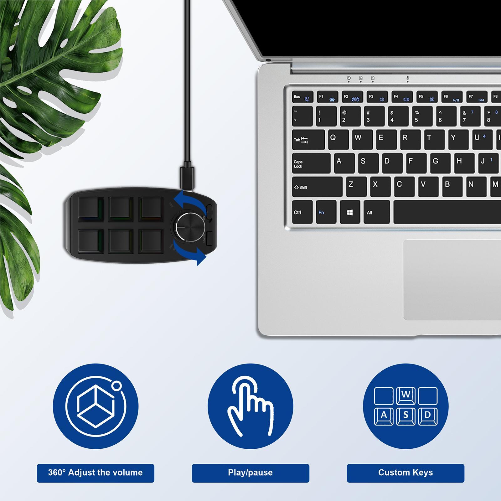 Keyboard Upgrade Parts with Knob Portable RGB for Volume Control Gaming