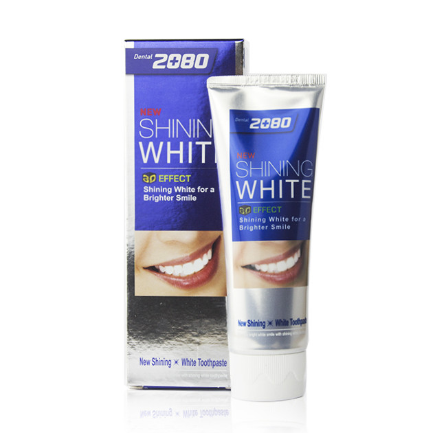 Combo 2 Kem đánh răng cao cấp Hàn Quốc 2080 Shinning White 3D Effect trắng răng 100g