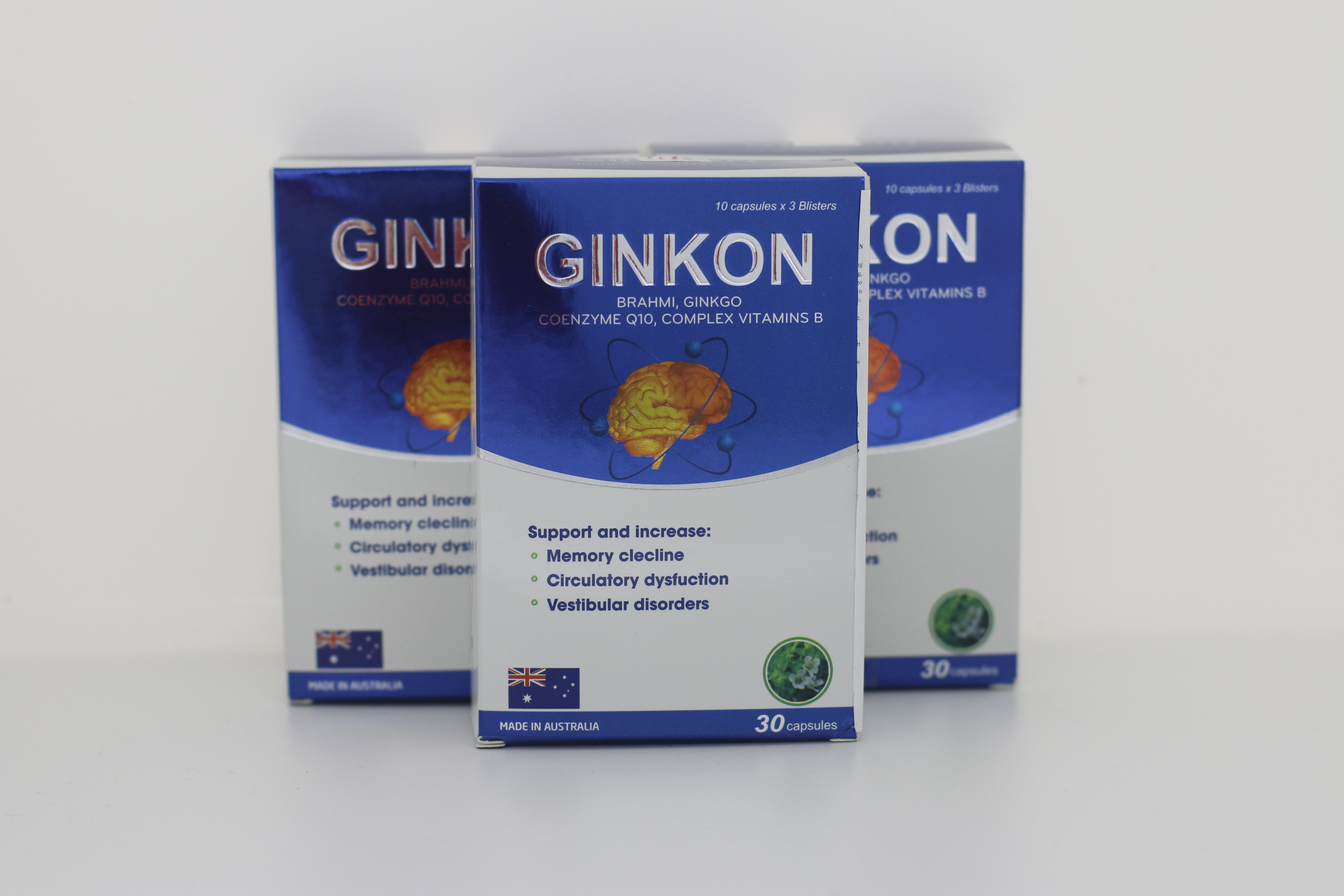 Bổ não Ginkon Úc giảm rối loạn tiền đình, tăng cường lưu thông máu hộp 30 viên