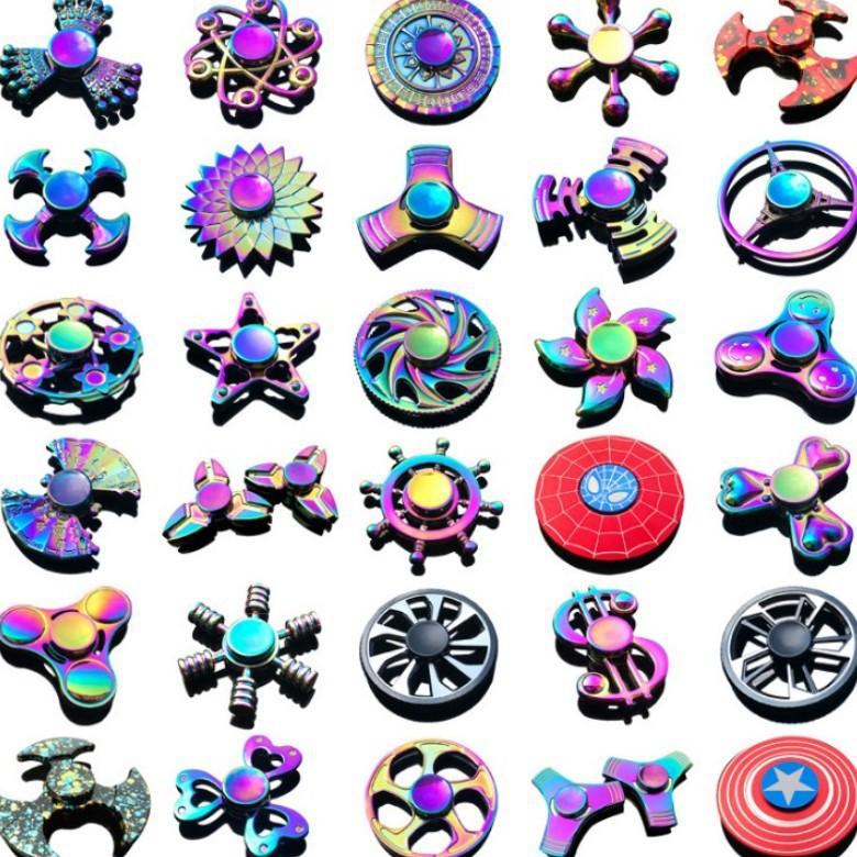 (20 mẫu) Con Quay Spinner Kim Loại 7 Màu Rainbow Quay Spinner Gradient kim loại tùy chọn mẫu