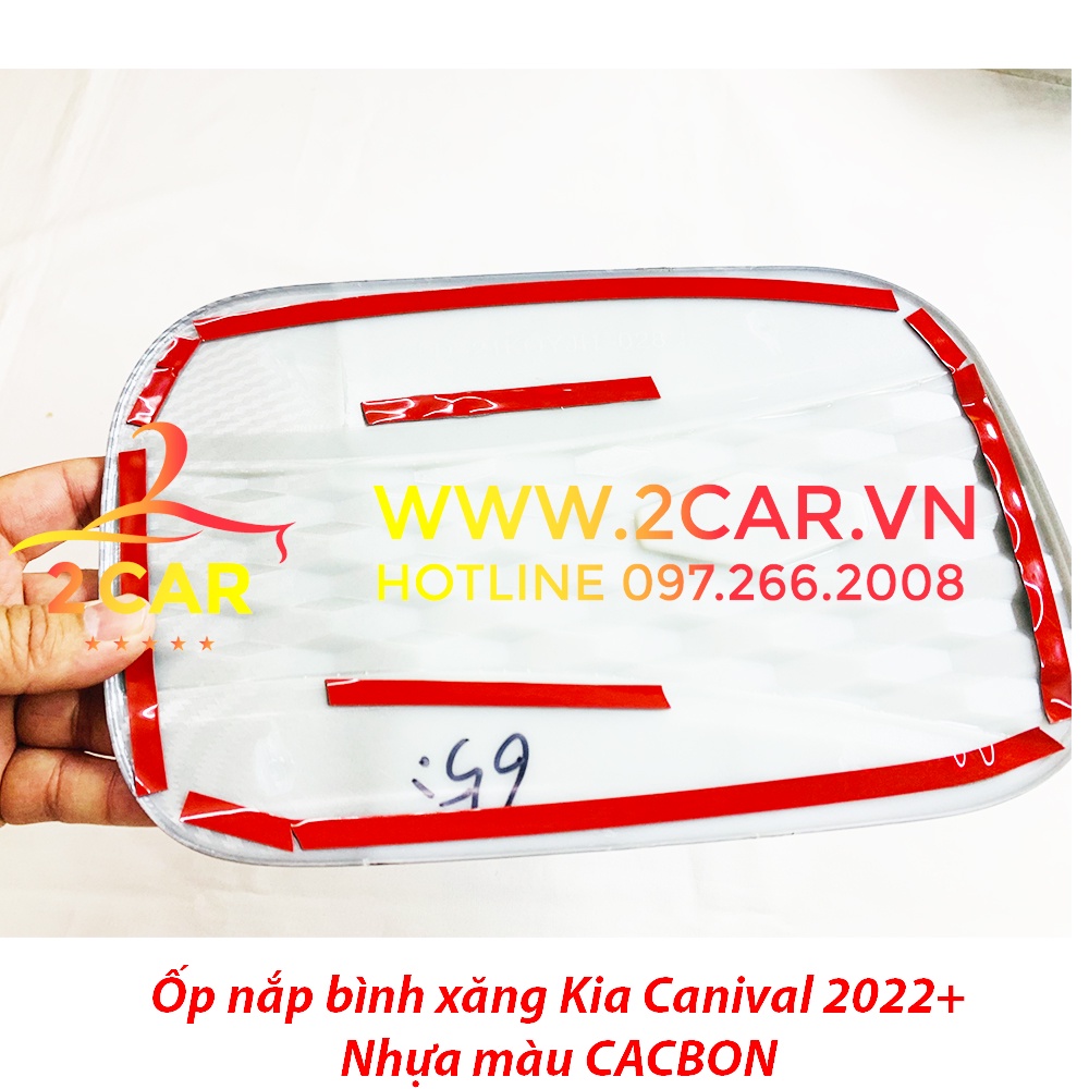 Ốp nắp bình xăng CARBON xe Kia Carnival 2021- 2022 nhựa ABS vân CACBON cao cấp