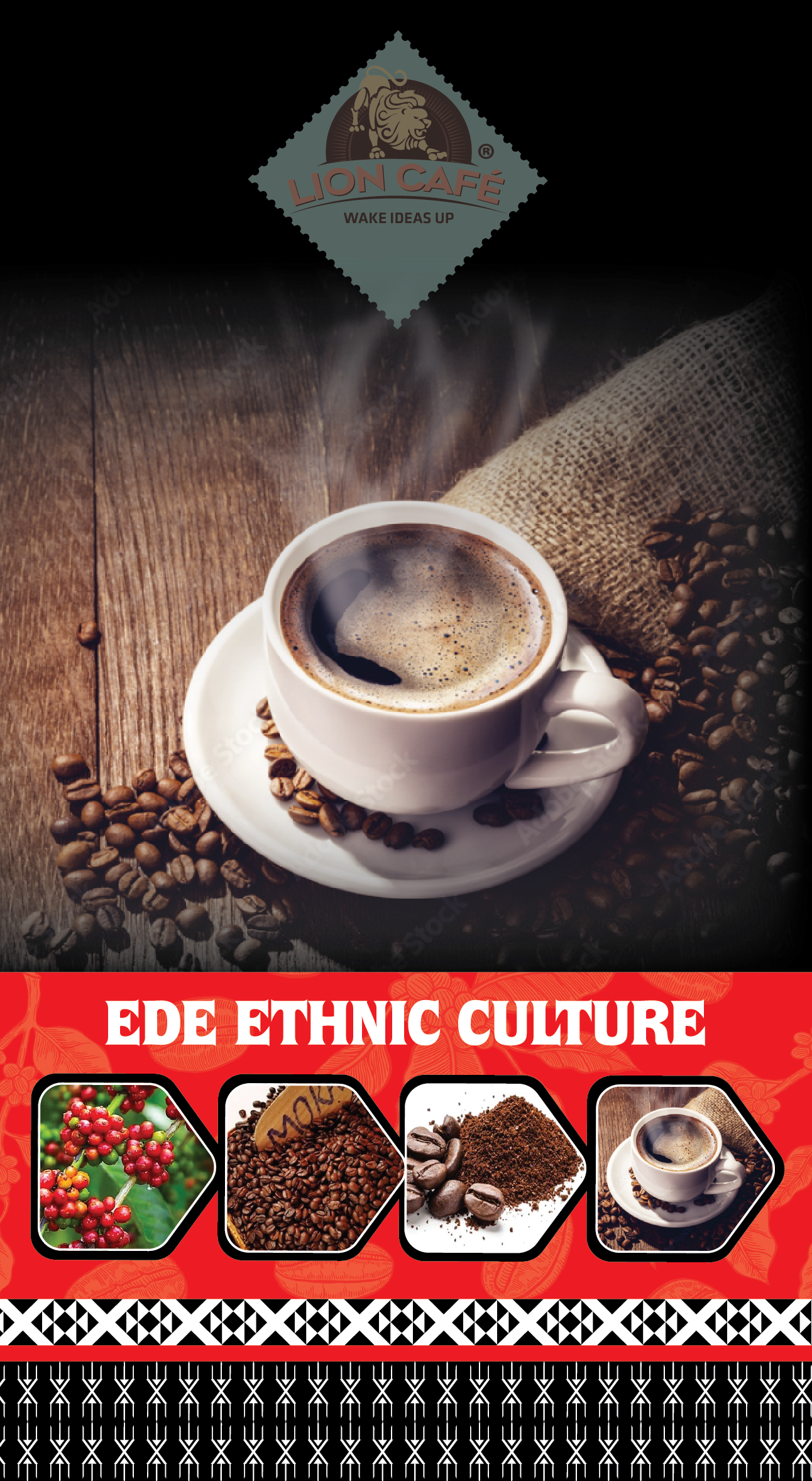 LION CAFE - Cà phê hạt Moka - Hộp 300g