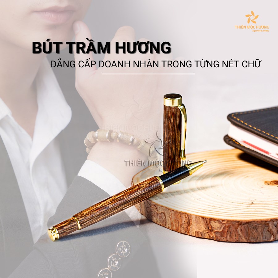 Bút Trầm Hương - Cao cấp, sang trọng - Quà tặng doanh nhân - Trầm Hương tự nhiên - Thiên Mộc Hương