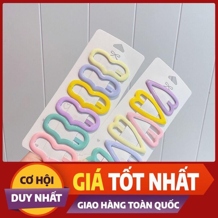 SET3- KẸP BẤM PHỦ BÓNG MÀU PASTEL NHẸ NHÀNG NỮ TÍNH CHO MẸ VÀ BÉ - NUNAM SHOP