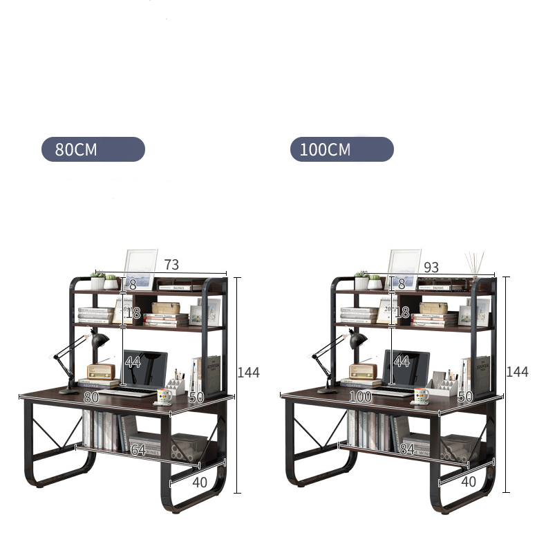 Bàn làm việc thiết kế chân uốn cong độc đáo kèm kệ sách 1,2 tầng, bàn lắp ghép chắc chắn bền đẹp mang phong cách Bắc Âu lạ mắt hiện đại