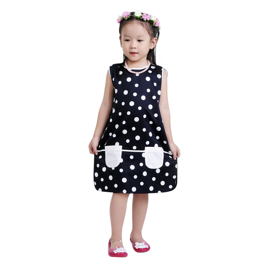 Đầm Suông Bé Gái Chấm Bi Phối 2 Túi Ugether UKID29 - Chấm Bi