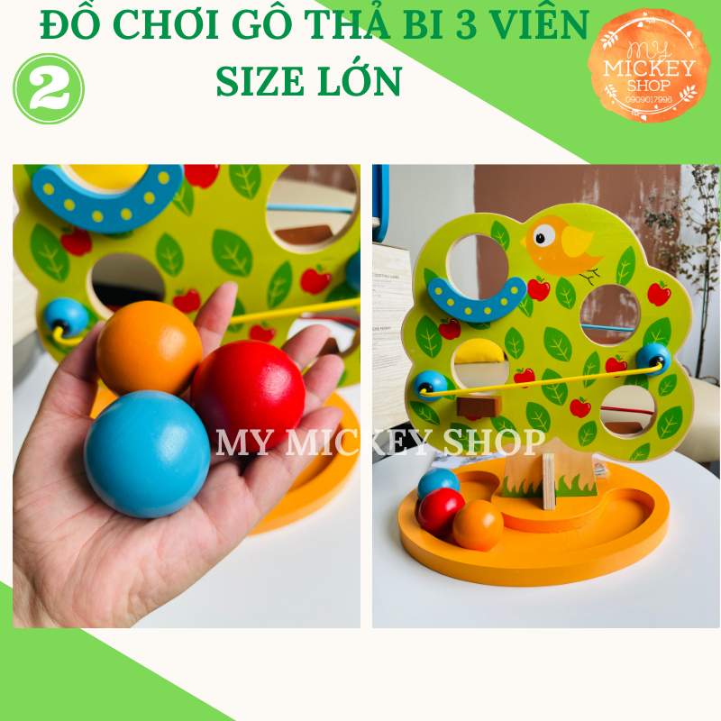 Đồ chơi gỗ Thả Bi lăn cho bé từ 2 tuổi