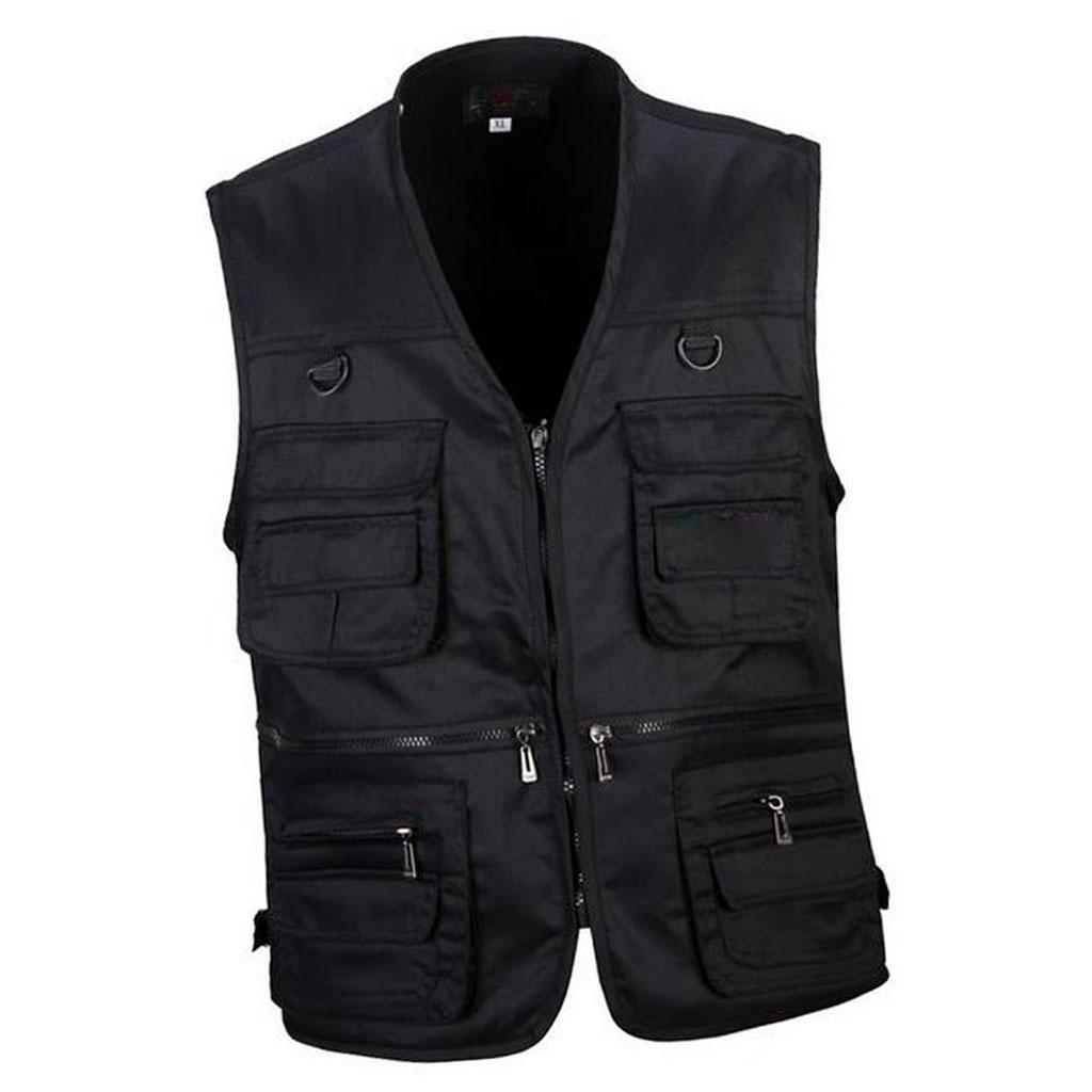 Men's Multi Pocket Zip Vest Hunting Fishing Travel Photography Outdoor Casual Quick-Dry Waistcoat Jacket XL/XXL/XXXL - Various Color