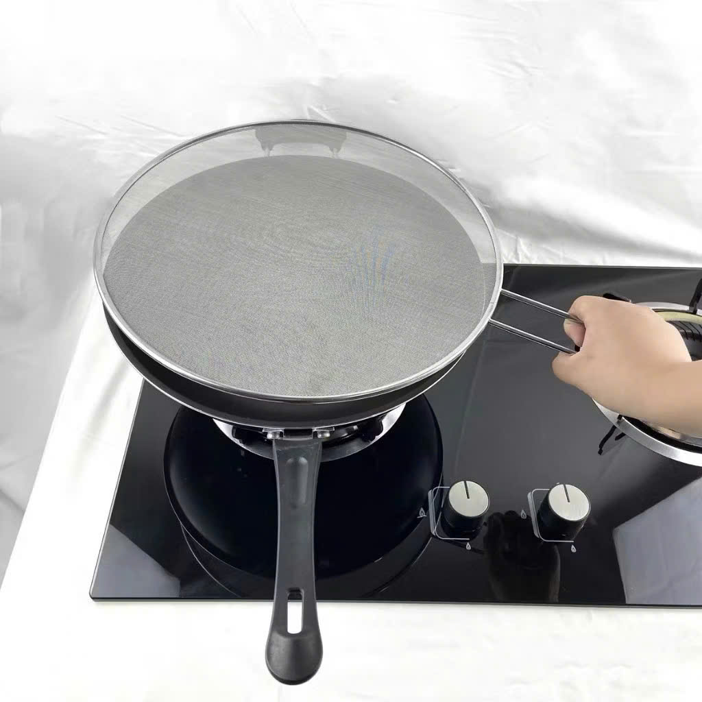 Lưới Vợt Đậy Chống Bắn Dầu Mỡ 29cm - 33cm Có Tay Cầm Tiện Dụng - An Toàn Cho Món Ăn - HÀNG CHÍNH HÃNG MINIIN