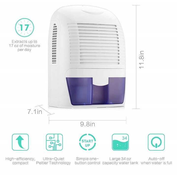 Máy hút ẩm công nghệ siêu tiết kiêm điện, dùng cho gia đình phòng nhỏ Dehumidifier Peltier