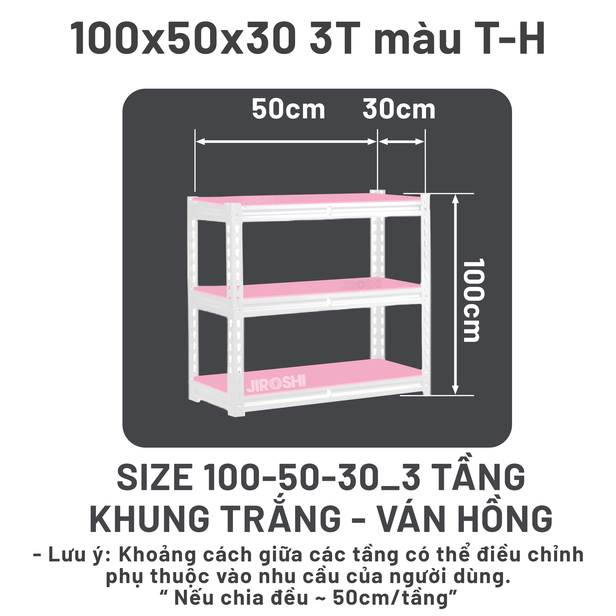 Kệ Sắt V Lỗ Trắng Hồng 5/4/3 Tầng JIROSHI Nhật Bản - Kệ Sắt Đa Năng, Kệ Đựng đồ, Kệ Bếp.